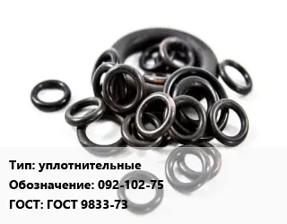 Кольцо РТИ уплотнительные 092-102-75 ГОСТ: ГОСТ 9833-73